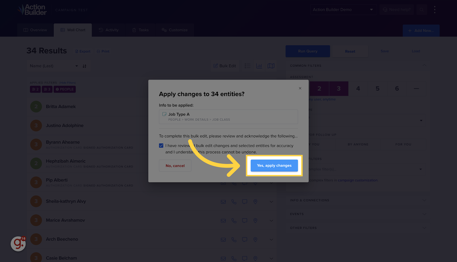 Click 'Yes, apply changes'