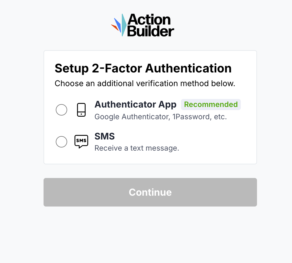 MFA verification method selection screen