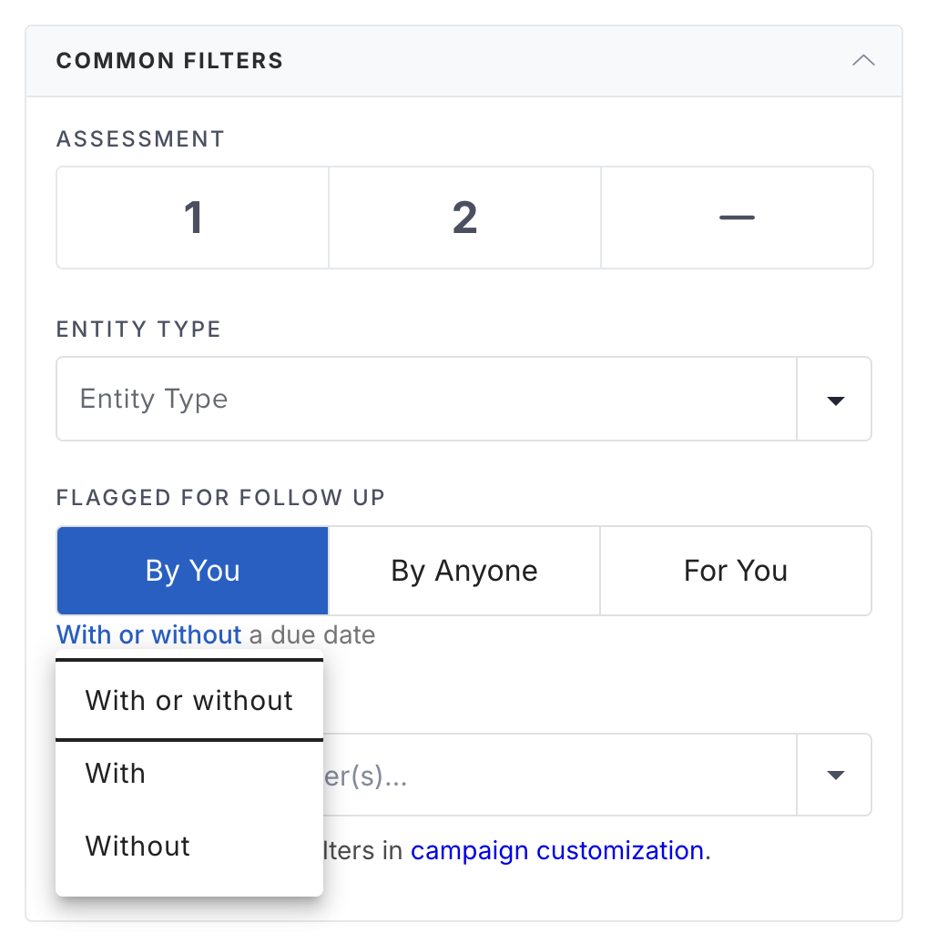 Query Tool filter options for follow-up flag due dates